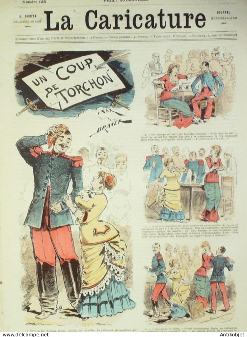 La Caricature 1882 #126 Coup de torchon Draner Excursion du Salon Robida Trock