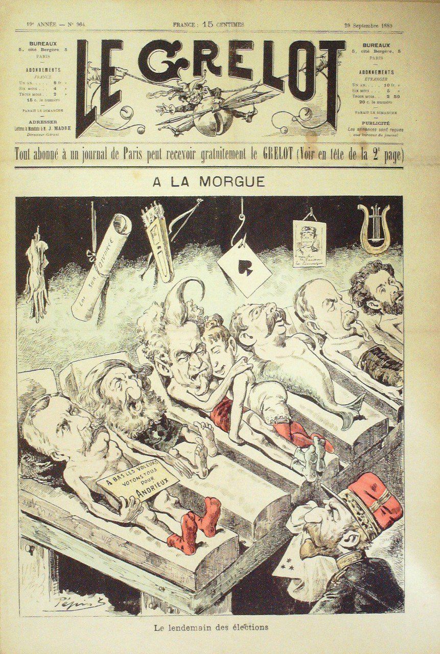Le Grelot 1889 n°964 A LA MORGUE PEPIN