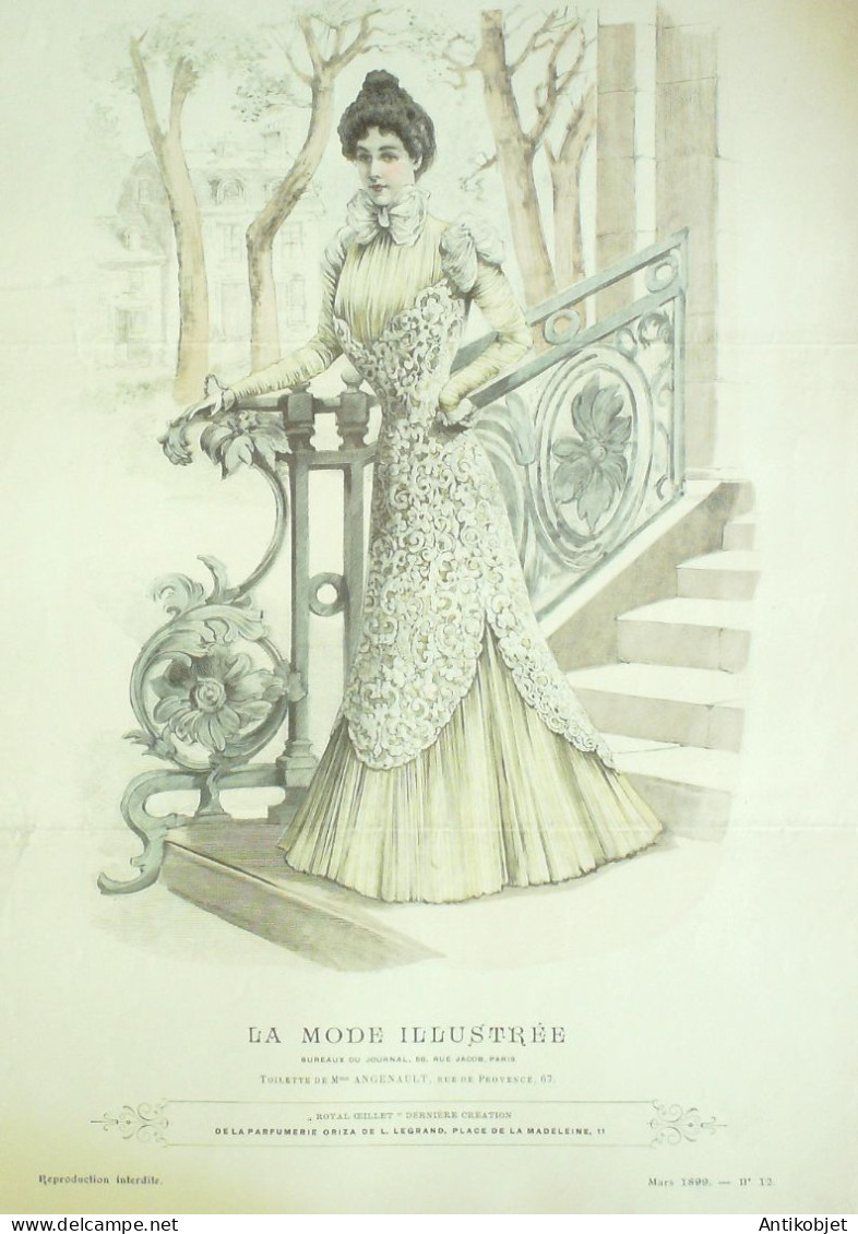 Gravure Mode illustree 1899 # 12 (Old Fashion plate) RARE