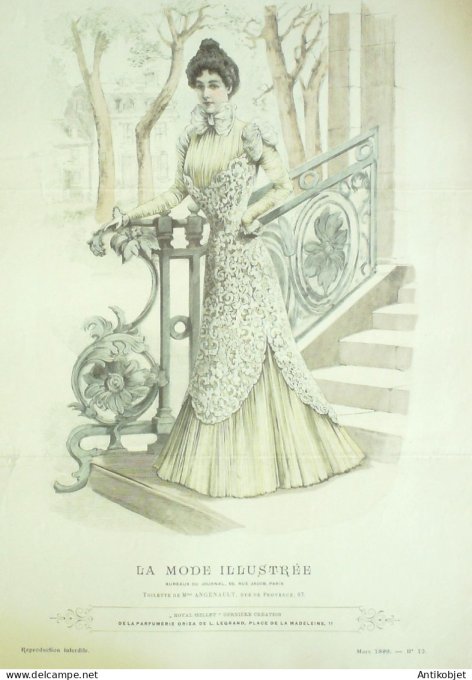 Gravure Mode illustree 1899 # 12 (Old Fashion plate) RARE