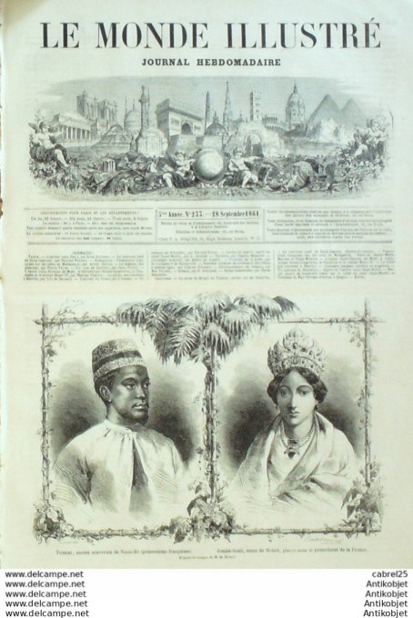 Le Monde illustré 1861 n°233 Madagascar Nossi Mitsiou Nossi Be Mayotte St Sauveur Biarritz (65)