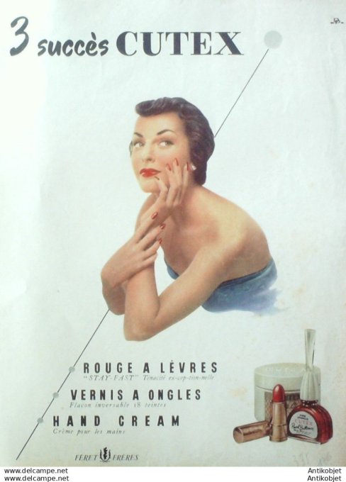 Publicite Cosmetique Cutex Vernis 1952