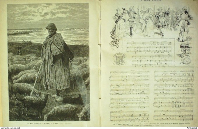 Le Monde illustré 1882 n°1335 Turquie Constantinople moines géorgiens El Jaleo