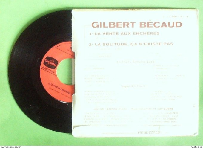 Bécaud Gilbert 45T SP La vente aux enchères 1970