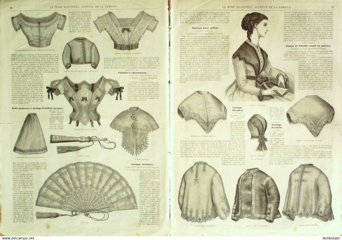 La Mode illustrée journal + gravure 1868 #  3