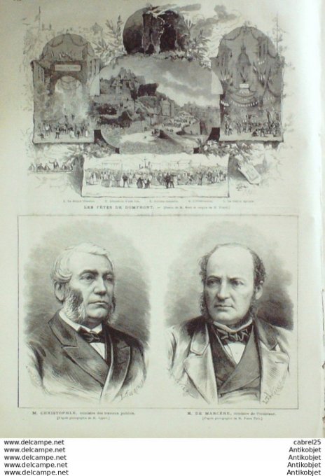 Le Monde illustré 1876 n°1012 Domfront (61) Ceyssat (63) L'observatoire Serbie Yavor Milice Metrovit