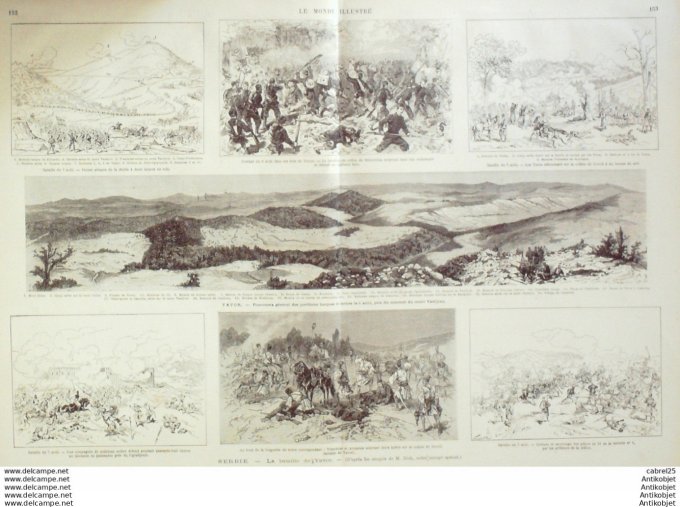 Le Monde illustré 1876 n°1012 Domfront (61) Ceyssat (63) L'observatoire Serbie Yavor Milice Metrovit