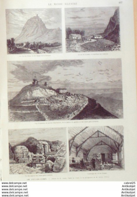 Le Monde illustré 1876 n°1012 Domfront (61) Ceyssat (63) L'observatoire Serbie Yavor Milice Metrovit