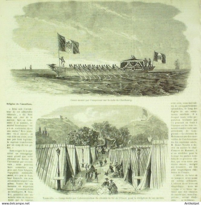 Le Monde illustré 1858 n° 70 Caen (14) Nantes (44) Cherbourg (50 yacht Victoria Albert