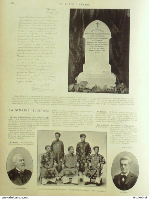 Le Monde illustré 1900 n°2255 Chine Pékin Tien-Tsin Calais (62) Suède Oscar II Johannesburg Châlons 