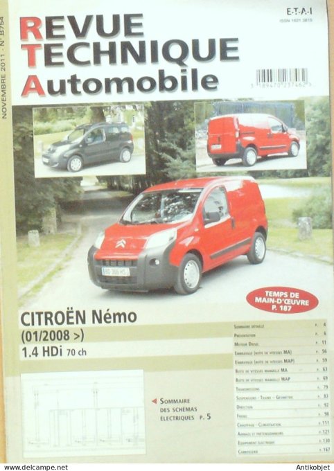 Revue Tech. Automobile 2011 n°B754 Citroen Némo 1.4 Hdi