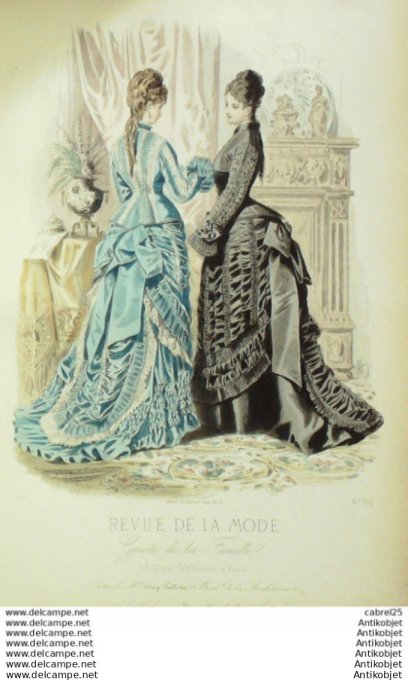Gravure Mode La Gazette 1875 # 192 (Old Fashion plate)