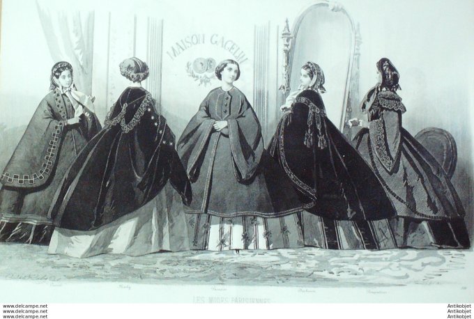 Gravure de mode Les Modes parisiennes (maison Gagelin) 1860 n°918