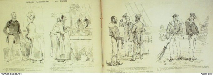 La Caricature 1885 #271 Soirées officielles Draner Claretie par Luque Trock Caran d'Ache