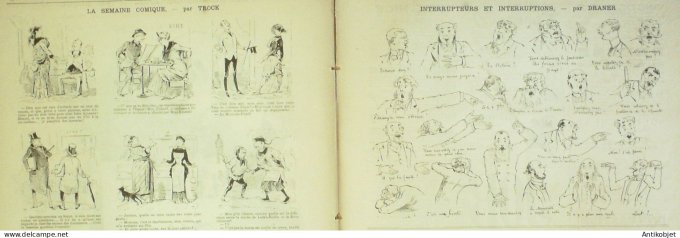 La Caricature 1885 #271 Soirées officielles Draner Claretie par Luque Trock Caran d'Ache