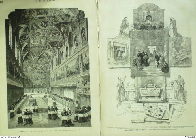 Le Monde illustré 1878 n°1095 Turquie Constantinople Aandrinople traité de Paix Italie San Stefano R