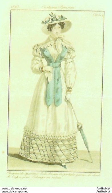 Costume Parisien 1823 # 2181 Robe blouse Perkale