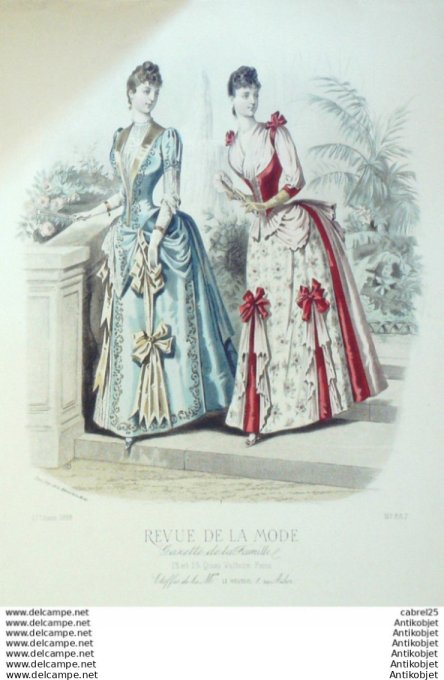 Gravure Mode La Gazette 1888 # 867 (Old Fashion plate)