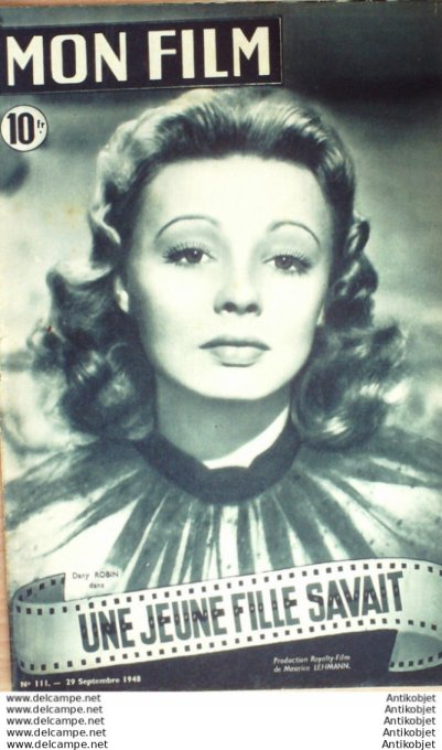 Mon Film 111 48-09-29 Une jeune fille savait Suzanne Despres Francois Perier