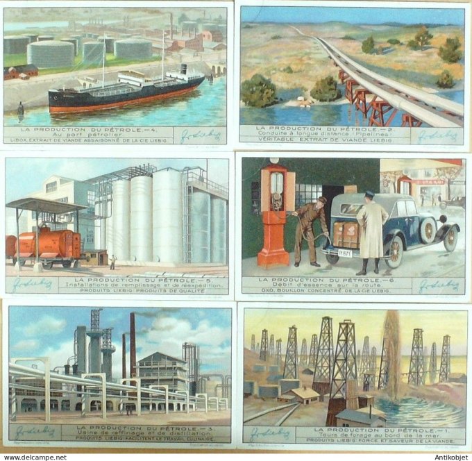 Chromo Liebig Sang 1298 Production du petrole (1934)
