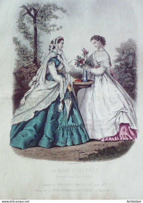 Gravure Mode illustree 1865 # 30 (Old Fashion plate)