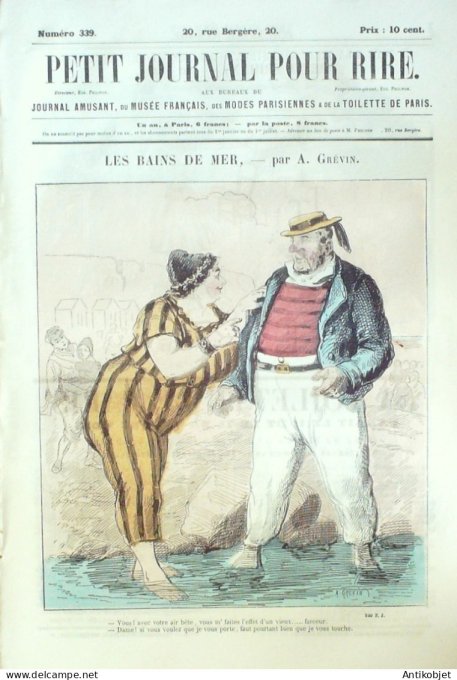 Petit journal pour Rire 1860 # 339 Les Bains de mer Gustave Dore