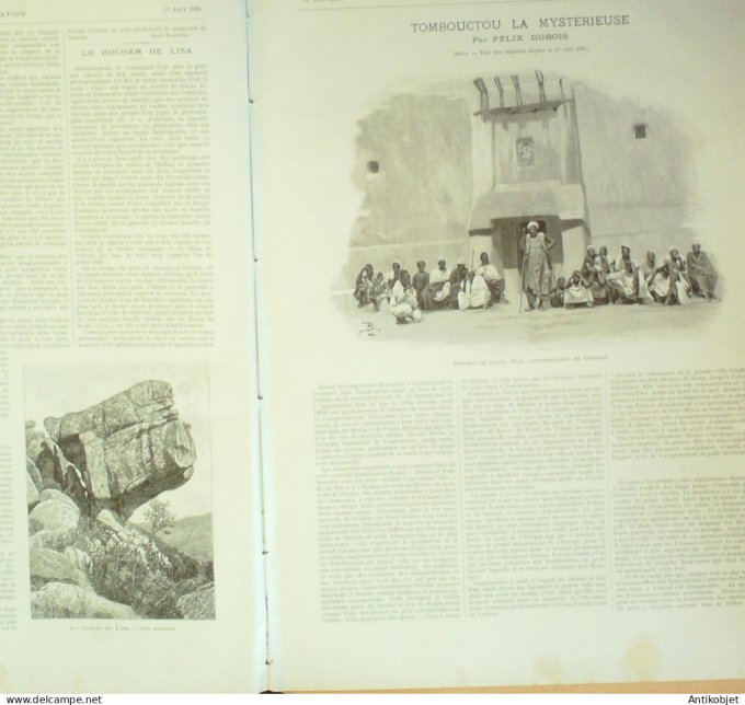 L'illustration 1896 n°2791 Siam Kraal éléphants Bateau rouleur Bazin Mali Tombouctou Dienné