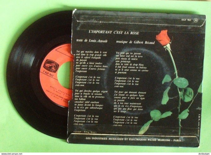 Bécaud Gilbert 45T EP L'important c'est la rose 1967