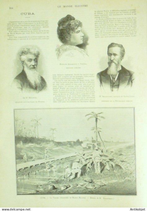 Le Monde illustré 1896 n°2070 Cuba marché Pieds Humides Douarnenez (29) Anvers incendie
