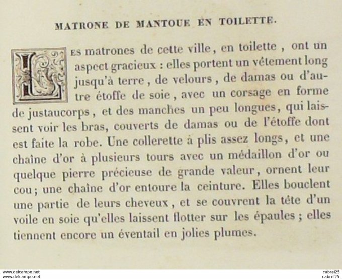 Italie MANTOUE Matrone en toilette 1859