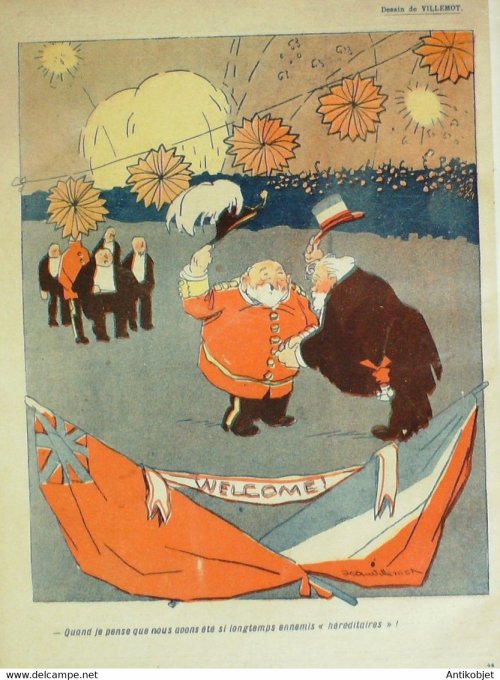 L'Assiette au beurre 1908 # 373 Fallières à Londres Bernard Delannoy