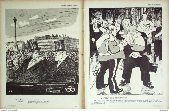 L'Assiette au beurre 1908 # 373 Fallières à Londres Bernard Delannoy