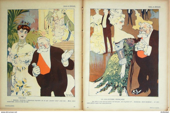 L'Assiette au beurre 1908 # 373 Fallières à Londres Bernard Delannoy