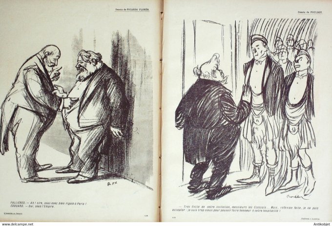 L'Assiette au beurre 1908 # 373 Fallières à Londres Bernard Delannoy
