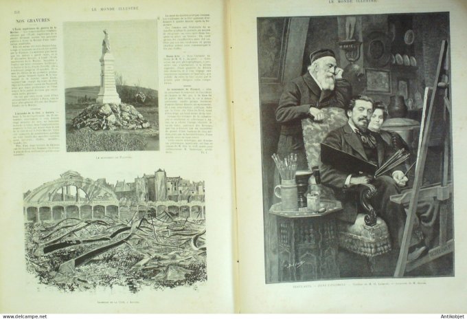 Le Monde illustré 1896 n°2070 Cuba marché Pieds Humides Douarnenez (29) Anvers incendie