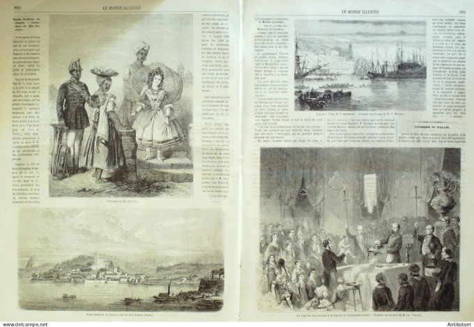 Le Monde illustré 1861 n°232 Marseille (13) Nantes (44) Italie Naples Brésil Rio-De-Janeiro