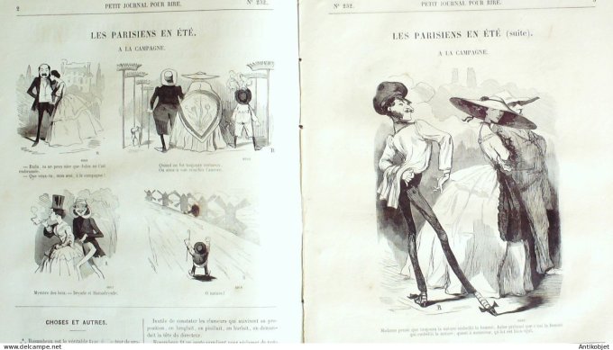 Petit journal pour Rire 1859 # 232 Au village Grevin
