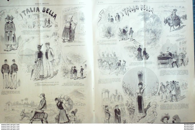 Le Journal Amusant 1890 # 1778 Italia Bella par Stop Parisienneries La cure de M. X par Henriot