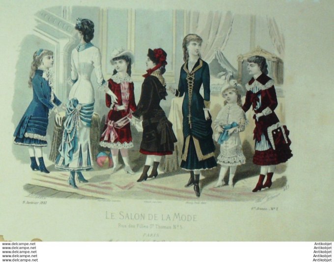 Gravure Mode Salon 1881 #  489 (Old Fashion plate)