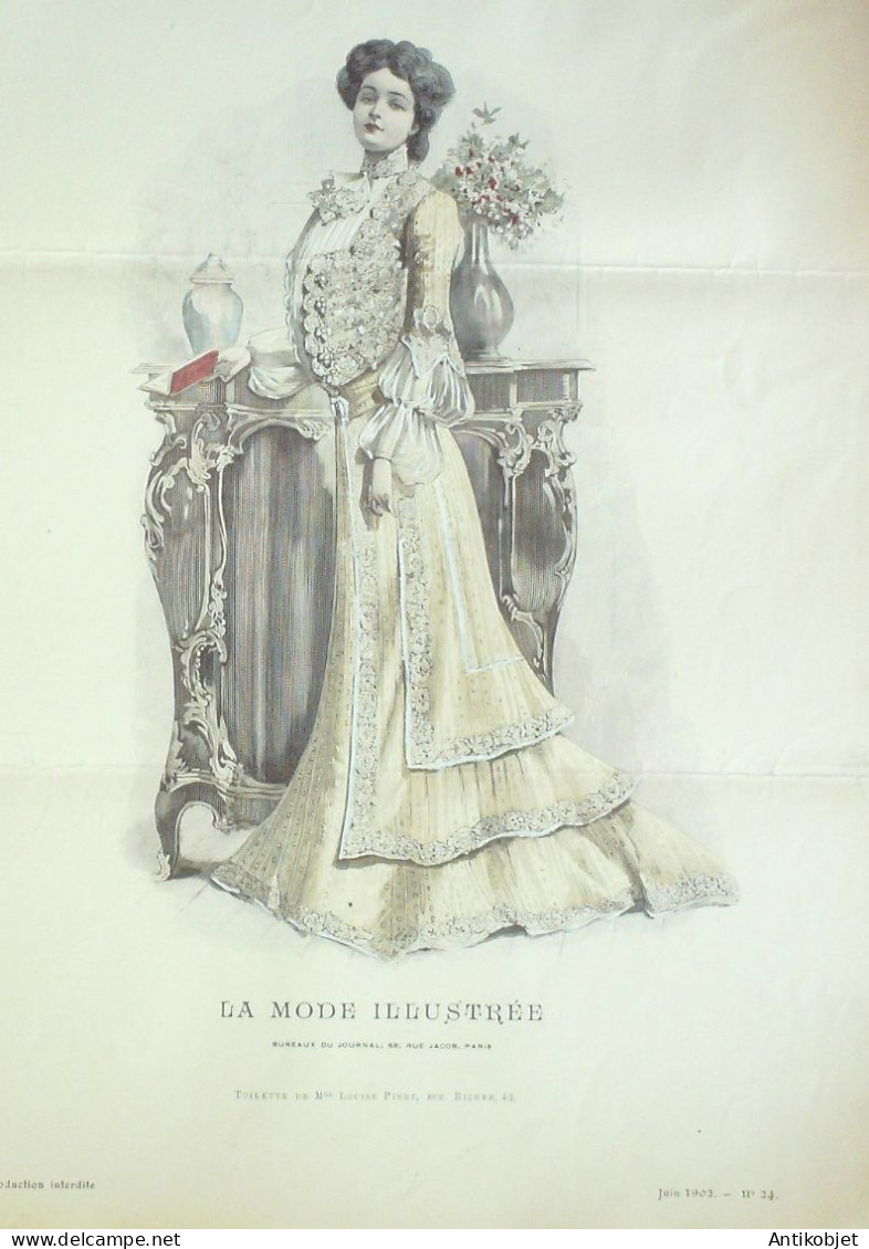 Gravure Mode illustree 1902 # 24 (Old Fashion plate) RARE