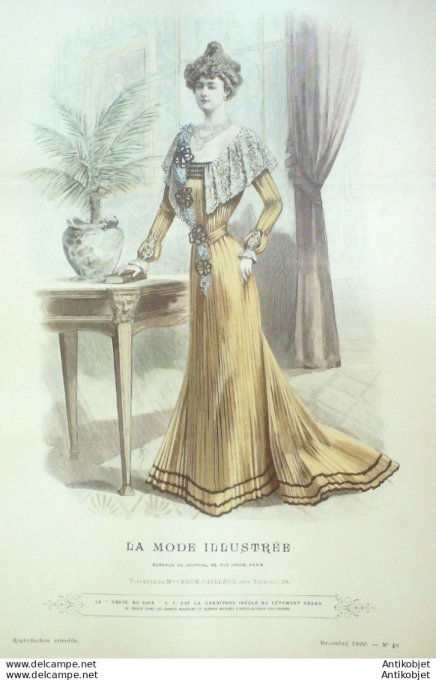 Gravure Mode illustree 1900 # 48 (Old Fashion plate) rare
