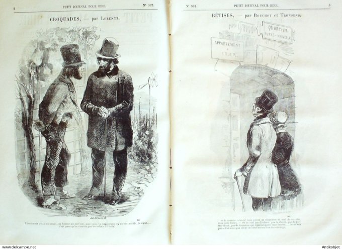 Petit journal pour Rire 1860 # 302 La Marchande de plaisir Grevin