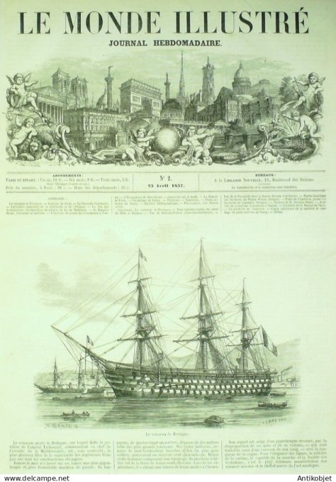Le Monde illustré 1857 n°  2 Nouvelle-Calédonie Port-de-France Toulon (83)