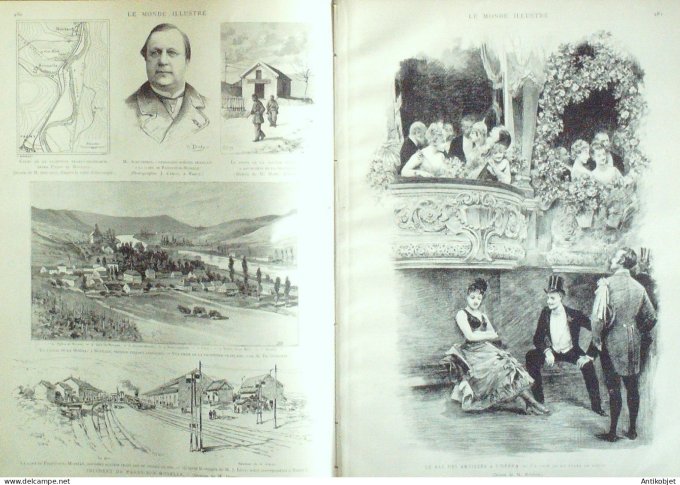 Le Monde illustré 1886 n°1570 Pagny-sur-Moselle (54) Espagne Feria de Sévilla Hôpital Salpètrière
