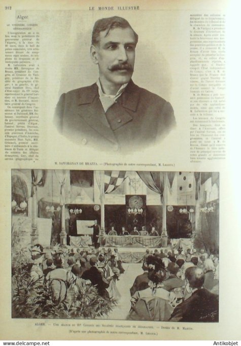 Le Monde illustré 1899 n°2195 Alger CambodgePnom-Penh Mékong roi Norodom Sardaigne Savola