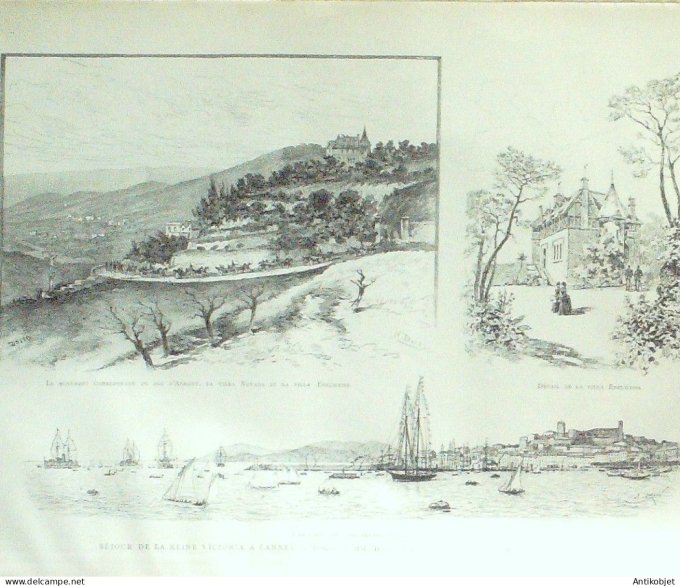 Le Monde illustré 1886 n°1567 Cannes (06) reine Victoria Général Saussier Bruxelles La Walkyrie