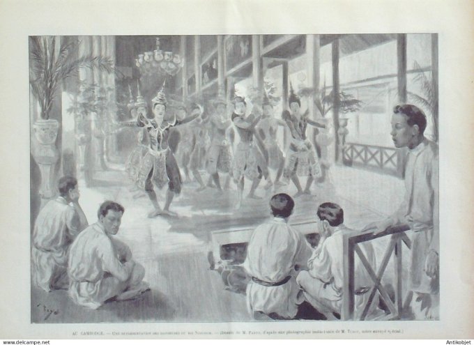 Le Monde illustré 1899 n°2195 Alger CambodgePnom-Penh Mékong roi Norodom Sardaigne Savola