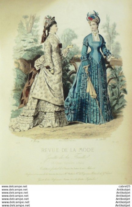 Gravure Mode La Gazette 1875 # 176 (Old Fashion plate)