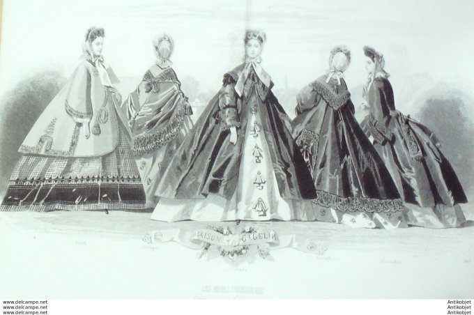 Gravure de mode Les Modes parisiennes (maison Gagelin) 1860 n°997