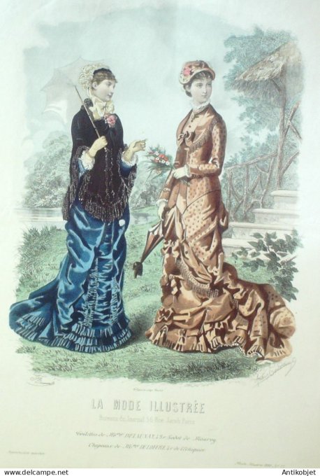 Gravure Mode illustree 1880 # 27 (Old Fashion plate)